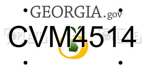 CVM4514 Georgia License Plate