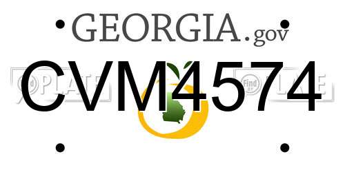 CVM4574 Georgia License Plate