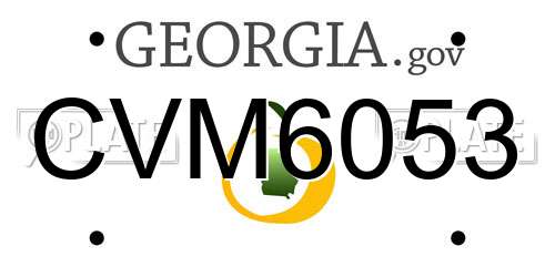 CVM6053 Georgia License Plate