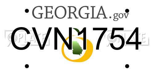 CVN1754 Georgia License Plate