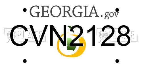 CVN2128 Georgia License Plate