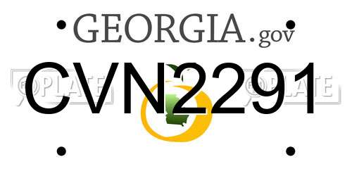 CVN2291 Georgia License Plate