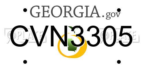 CVN3305 Georgia License Plate