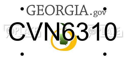 CVN6310 Georgia License Plate