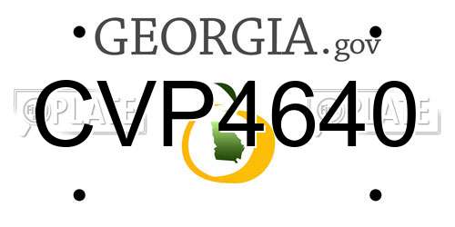 CVP4640 Georgia License Plate