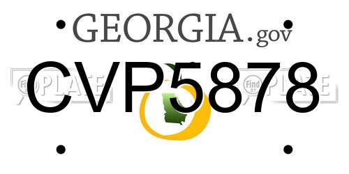 CVP5878 Georgia License Plate
