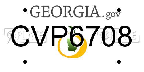 CVP6708 Georgia License Plate