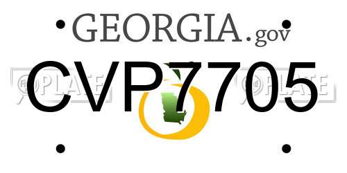 CVP7705 Georgia License Plate