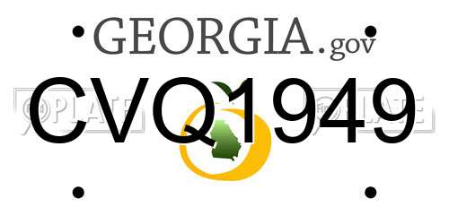 CVQ1949 Georgia License Plate