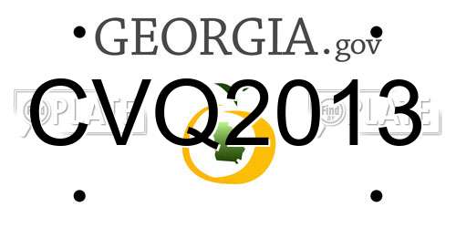 CVQ2013 Georgia License Plate