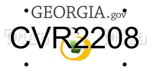 CVR2208 Georgia License Plate