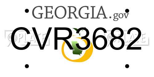 CVR3682 Georgia License Plate