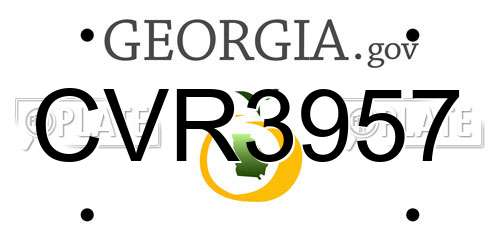 CVR3957 Georgia License Plate