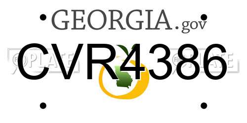 CVR4386 Georgia License Plate