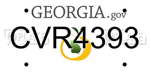 CVR4393 Georgia License Plate