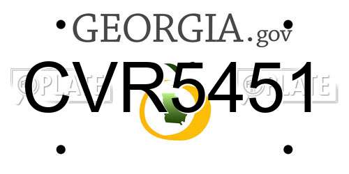 CVR5451 Georgia License Plate