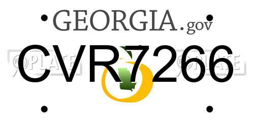 CVR7266 Georgia License Plate