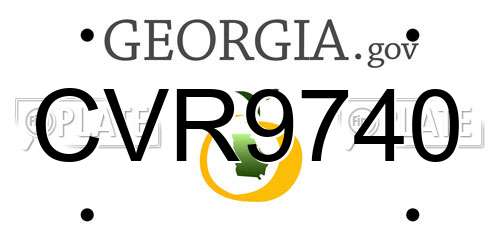 CVR9740 Georgia License Plate