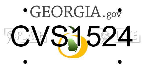CVS1524 Georgia License Plate