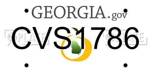 CVS1786 Georgia License Plate
