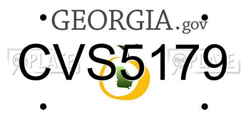 CVS5179 Georgia License Plate