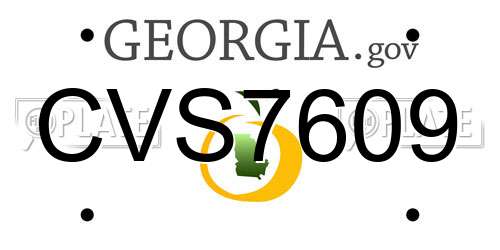 CVS7609 Georgia License Plate