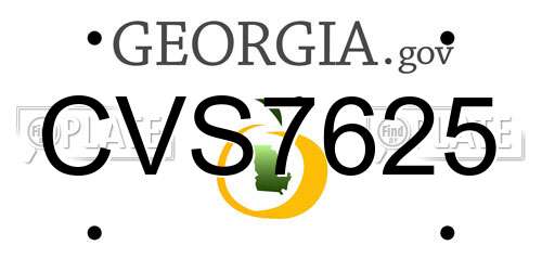 CVS7625 Georgia License Plate