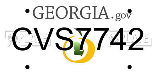 CVS7742 Georgia License Plate