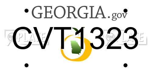 CVT1323 Georgia License Plate