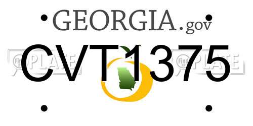 CVT1375 Georgia License Plate