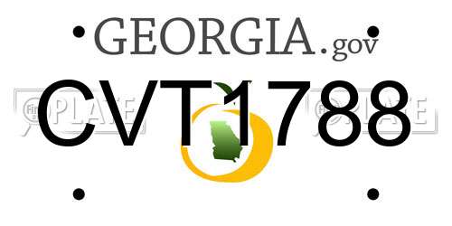 CVT1788 Georgia License Plate
