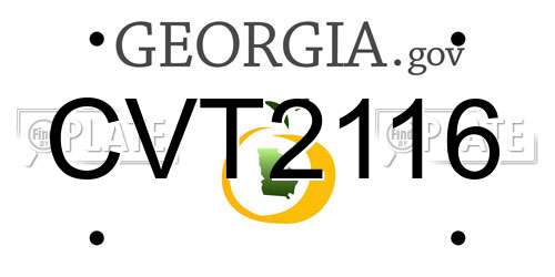 CVT2116 Georgia License Plate