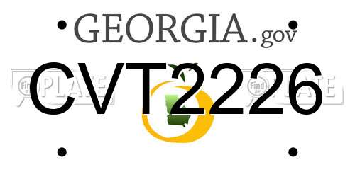 CVT2226 Georgia License Plate