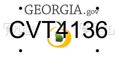 CVT4136 Georgia License Plate