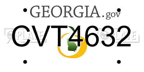CVT4632 Georgia License Plate