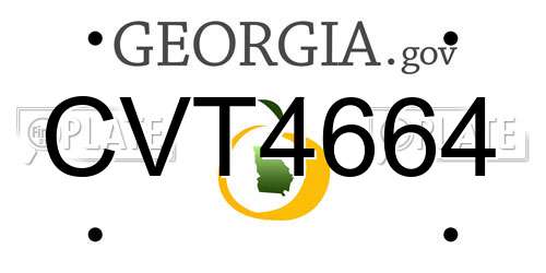 CVT4664 Georgia License Plate