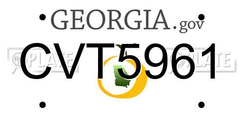 CVT5961 Georgia License Plate