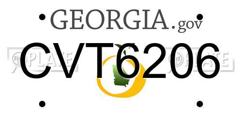 CVT6206 Georgia License Plate