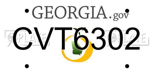 CVT6302 Georgia License Plate