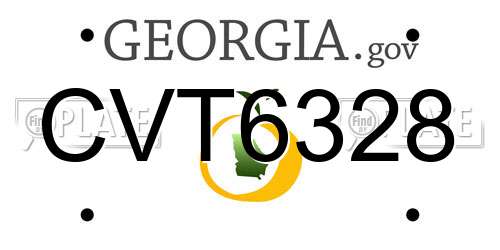 CVT6328 Georgia License Plate