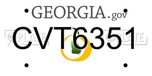 CVT6351 Georgia License Plate