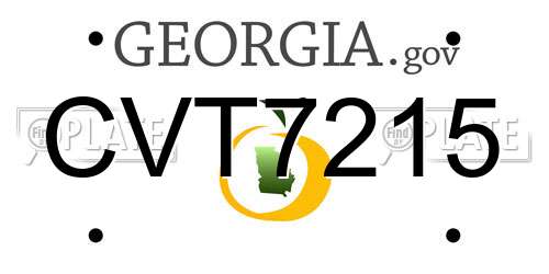 CVT7215 Georgia License Plate
