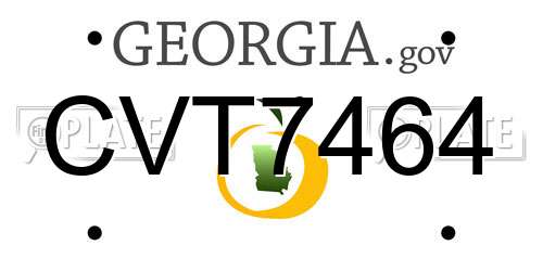 CVT7464 Georgia License Plate