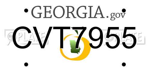 CVT7955 Georgia License Plate