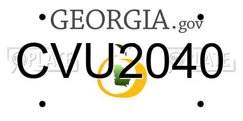 CVU2040 Georgia License Plate