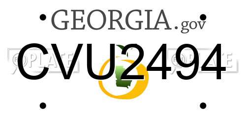 CVU2494 Georgia License Plate