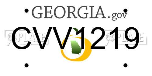 CVV1219 Georgia License Plate