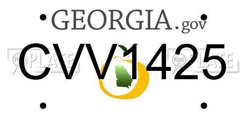 CVV1425 Georgia License Plate