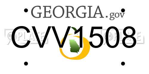 CVV1508 Georgia License Plate
