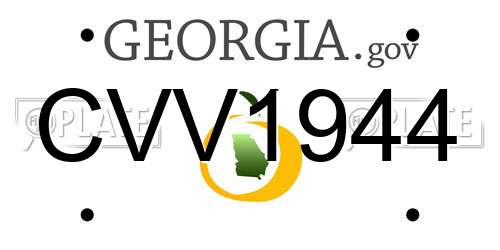 CVV1944 Georgia License Plate